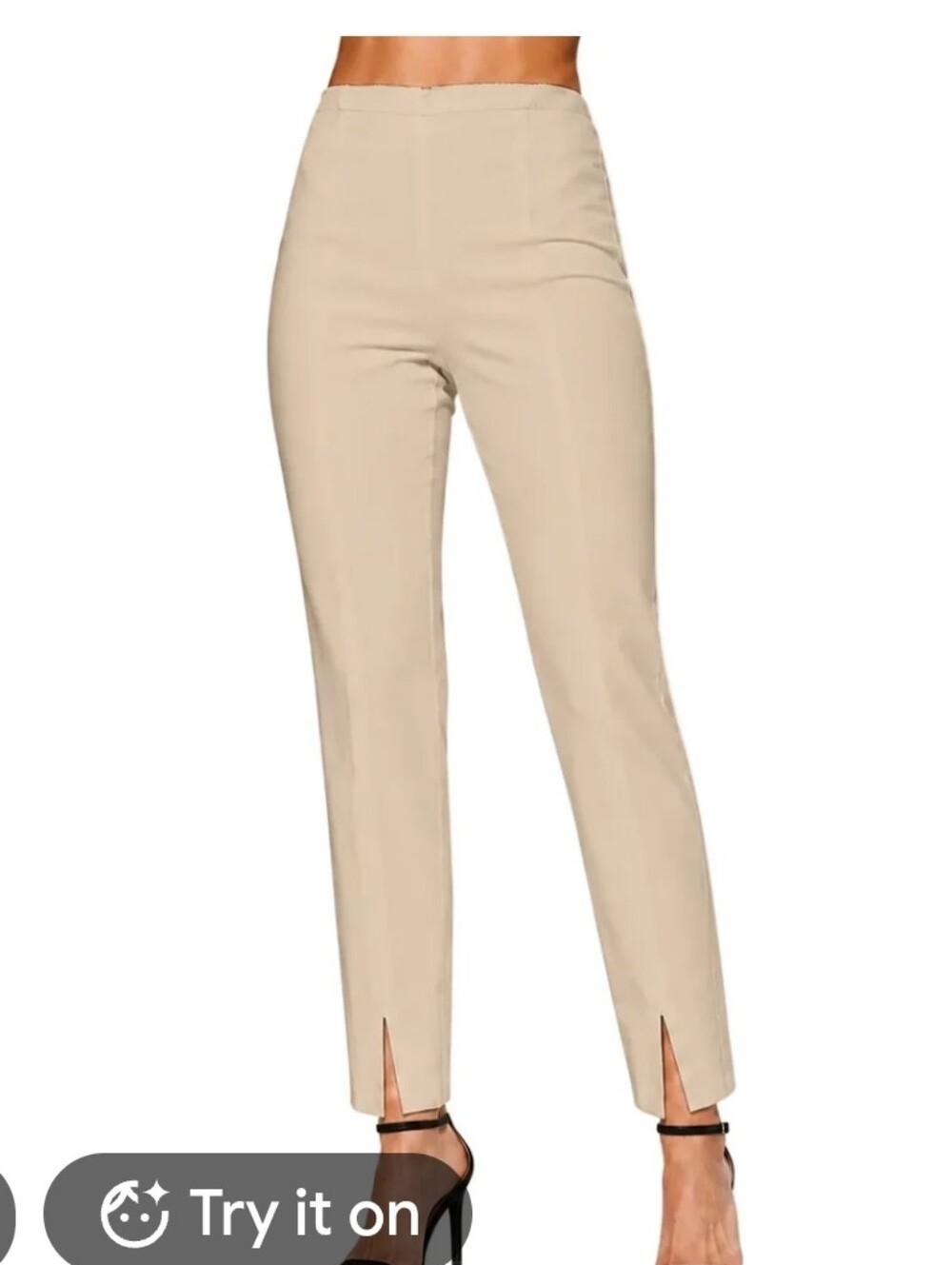 No Boundaries Light Cream Skinny Jumpsuit Pants